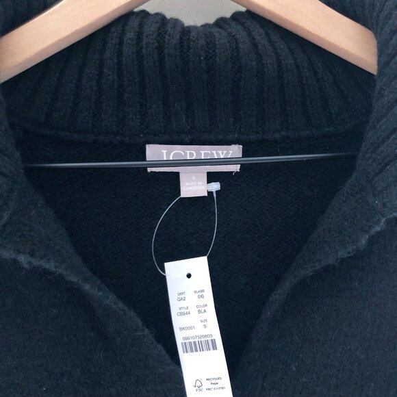 NWT J.Crew Johnny-collar Sweater with Ribbed Trim - Picture 3 of 4